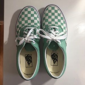 Vans Old Skool Sneakers - green & white checkered
